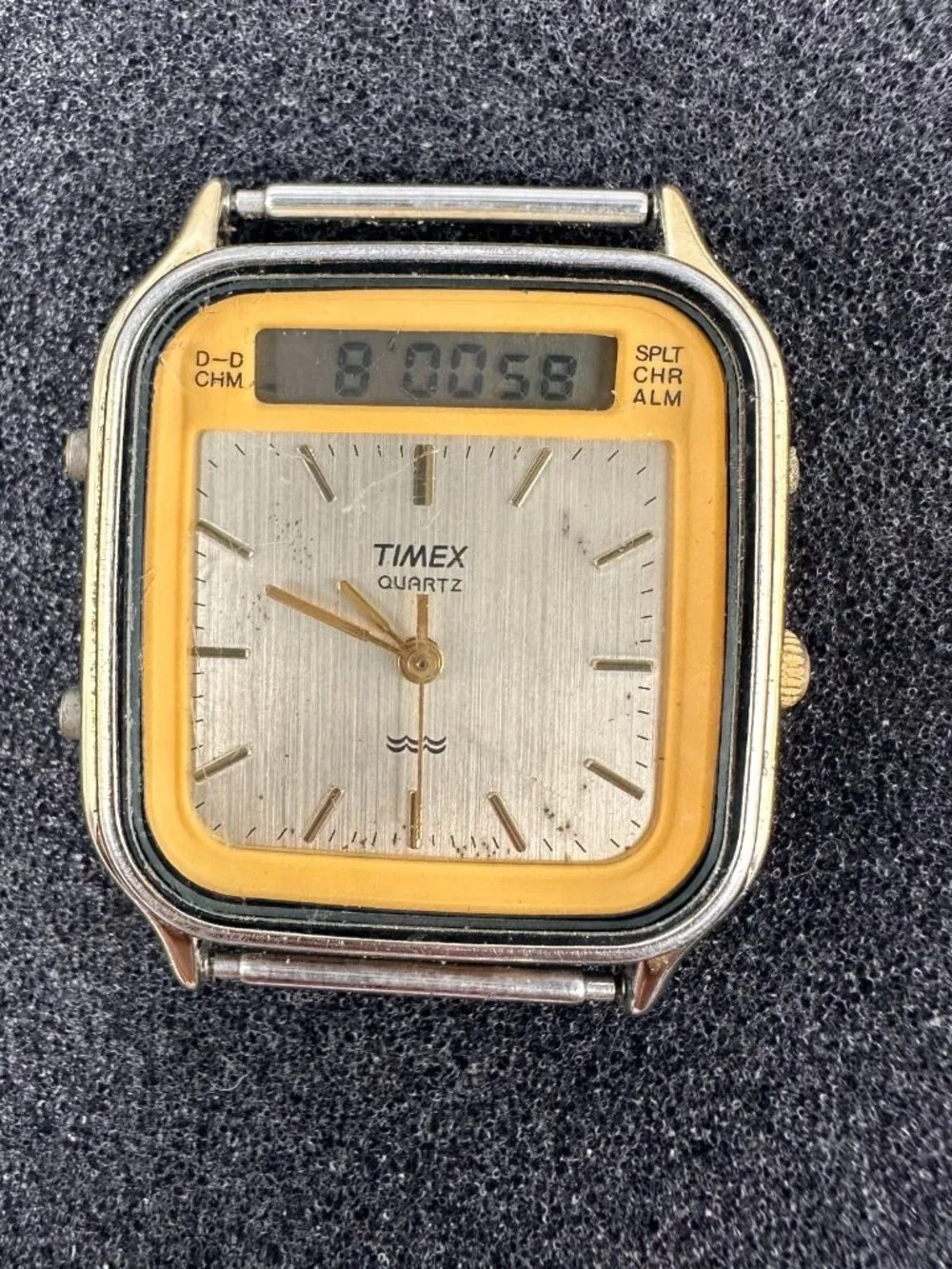 Vtg Timex Men Watch 32mm No Band LCD Analog Digital New Battery
